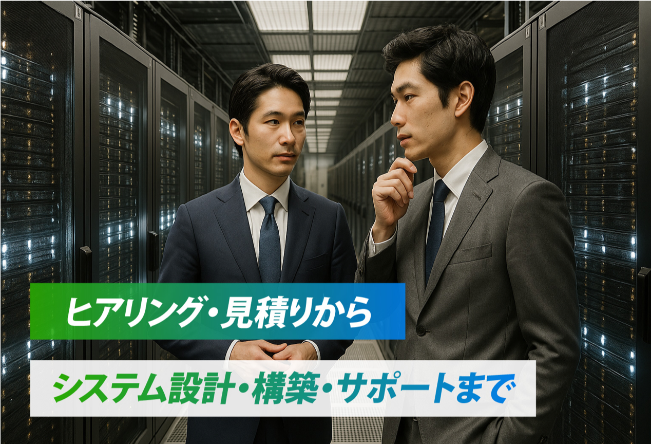 ヒアリング・見積りから システム設計・構築・サポートまで